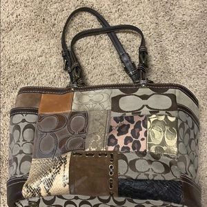 Coach patch work tote